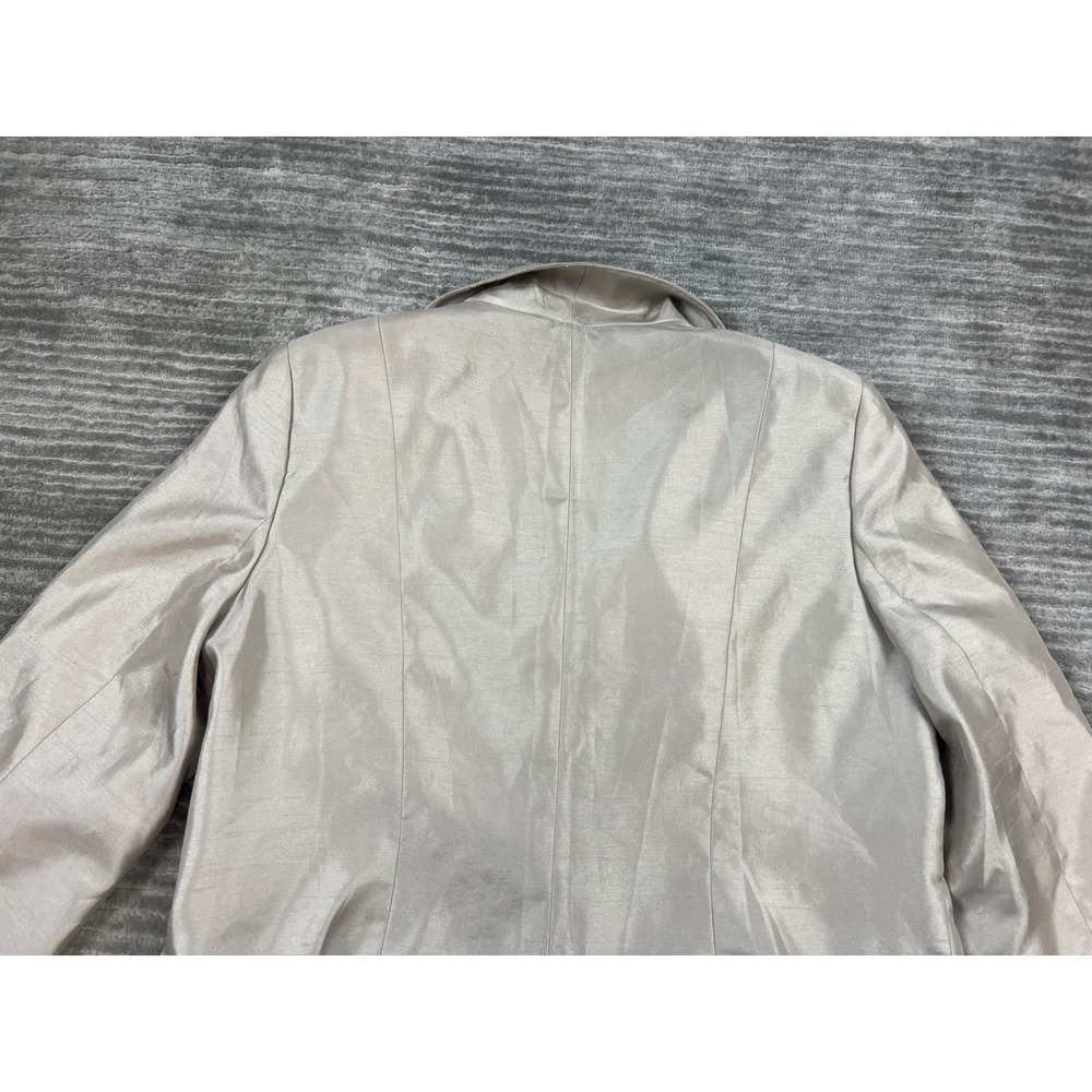 Le Suit Jacket Womens 16 Beige‎ Button Front Lined Polyester Career - Picture 9 of 14